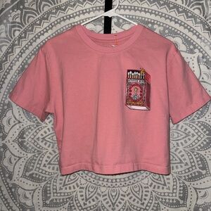 Pink Graphic Crop Top